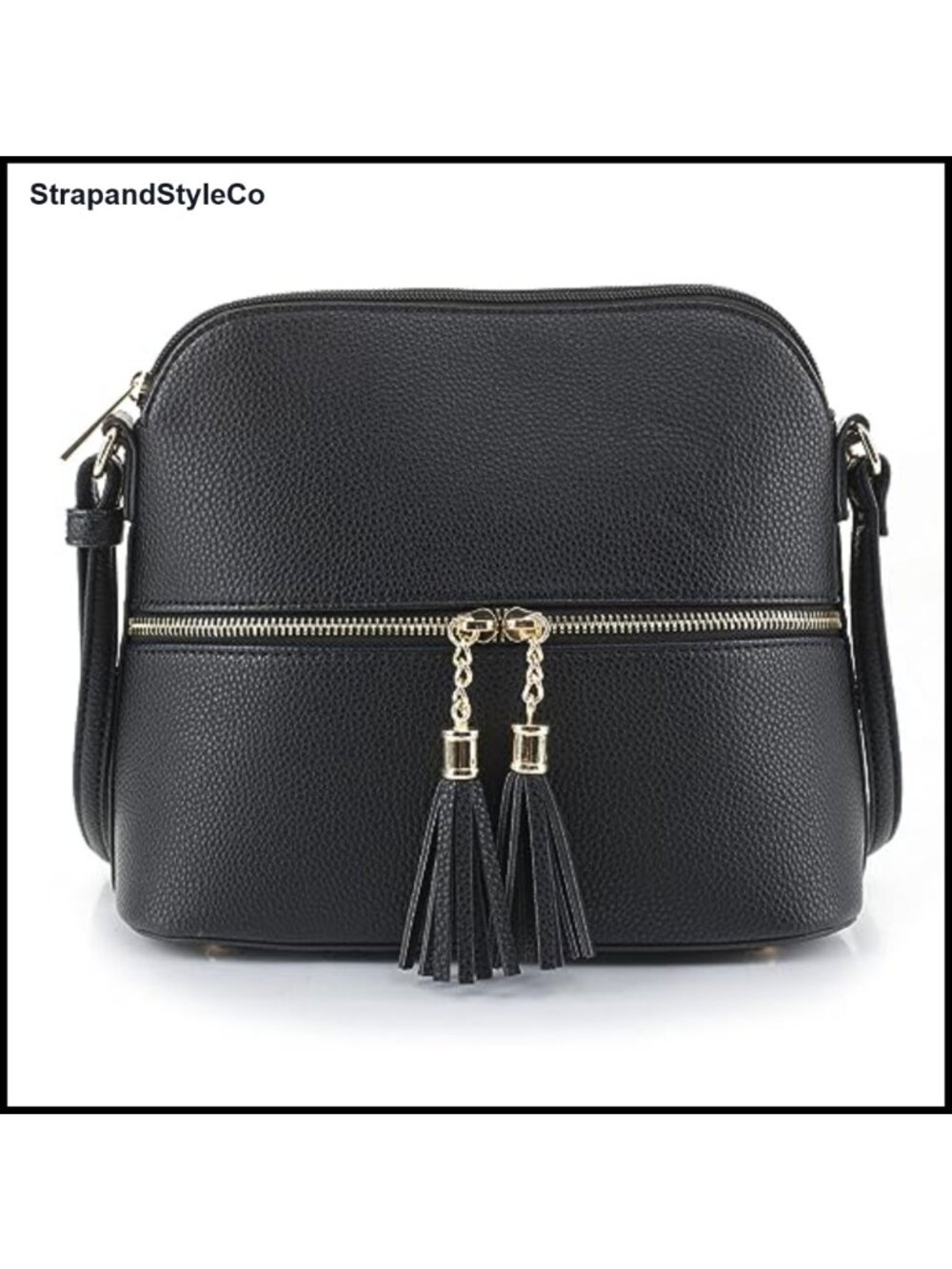 Lightweight Medium Dome Crossbody Bag with Tassel Zipper Pocket